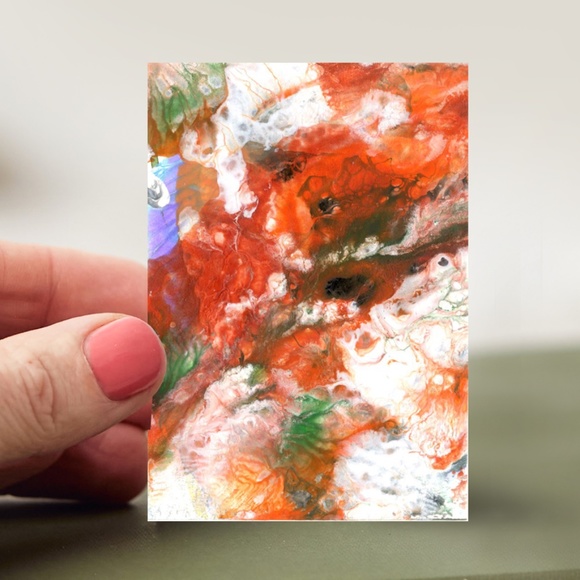 Original ACEO - Miniature Abstract Painting - Organic Abstract 2 - Picture 1 of 5